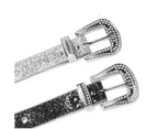 1 punk y2k rhinestone gas hollowed out women's belts with retro PU women's belts around the waist