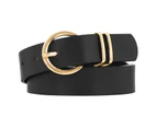 1PCS double ring belt for women--black