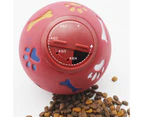 Dog Treat Dispenser Ball Slow Feeding Adjustable Chewing Puppy Puzzle Ball Toy for Cat Red M 11cm/4.3in Diameter