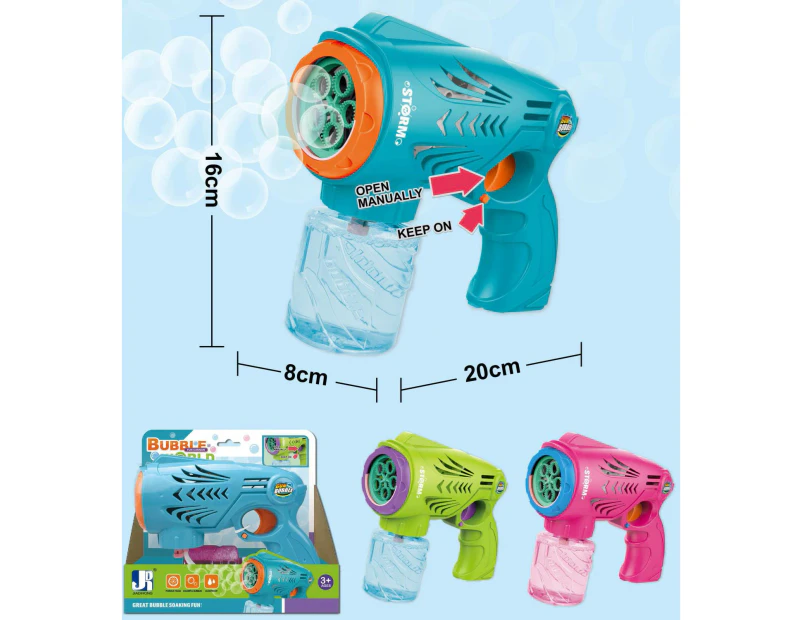 Battery Operated 20cm Bubble Gun With 150ml Solution