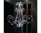 White Acrylic Chandelier Flashing LED Christmas Light 75cm