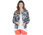 W LANE -  Printed Linen Jacket - Navy Multi