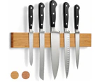 Magnetic Bamboo Knife Holder - 40cm Extra Strong Magnet for Kitchen Utensils & Tools, Wall-Mounted Magnetic Wood Knife Block Rack