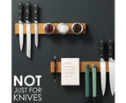 Magnetic Bamboo Knife Holder - 40cm Extra Strong Magnet for Kitchen Utensils & Tools, Wall-Mounted Magnetic Wood Knife Block Rack