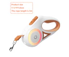 Retractable Dog Leash with LED Light | Reflective Walking Dog Leash(Orange)