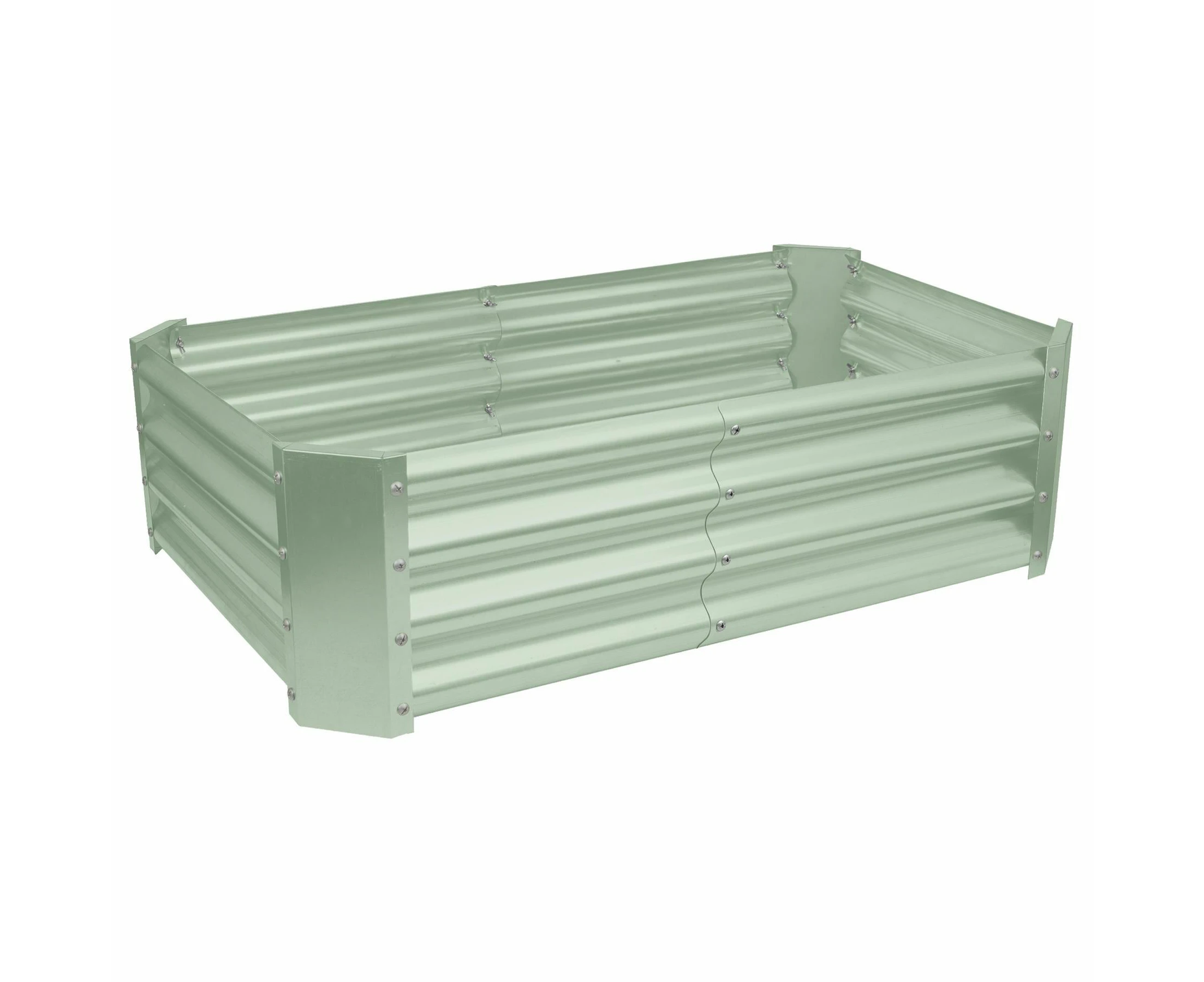 Harbour Housewares Rectangle Galvanised Steel Raised Garden Bed - 120cm x 60cm - Ivory