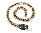 Leather Chain Belts for Women Metal Belts Punk Rock Waist Belts for Jeans Dress