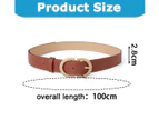 Imitation Leather Belt Women Thin Waist Belt with Alloy Buckle Waistband Suit Jeans Dress