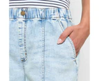 Target Pull On Panelled Denim Jogger Shorts