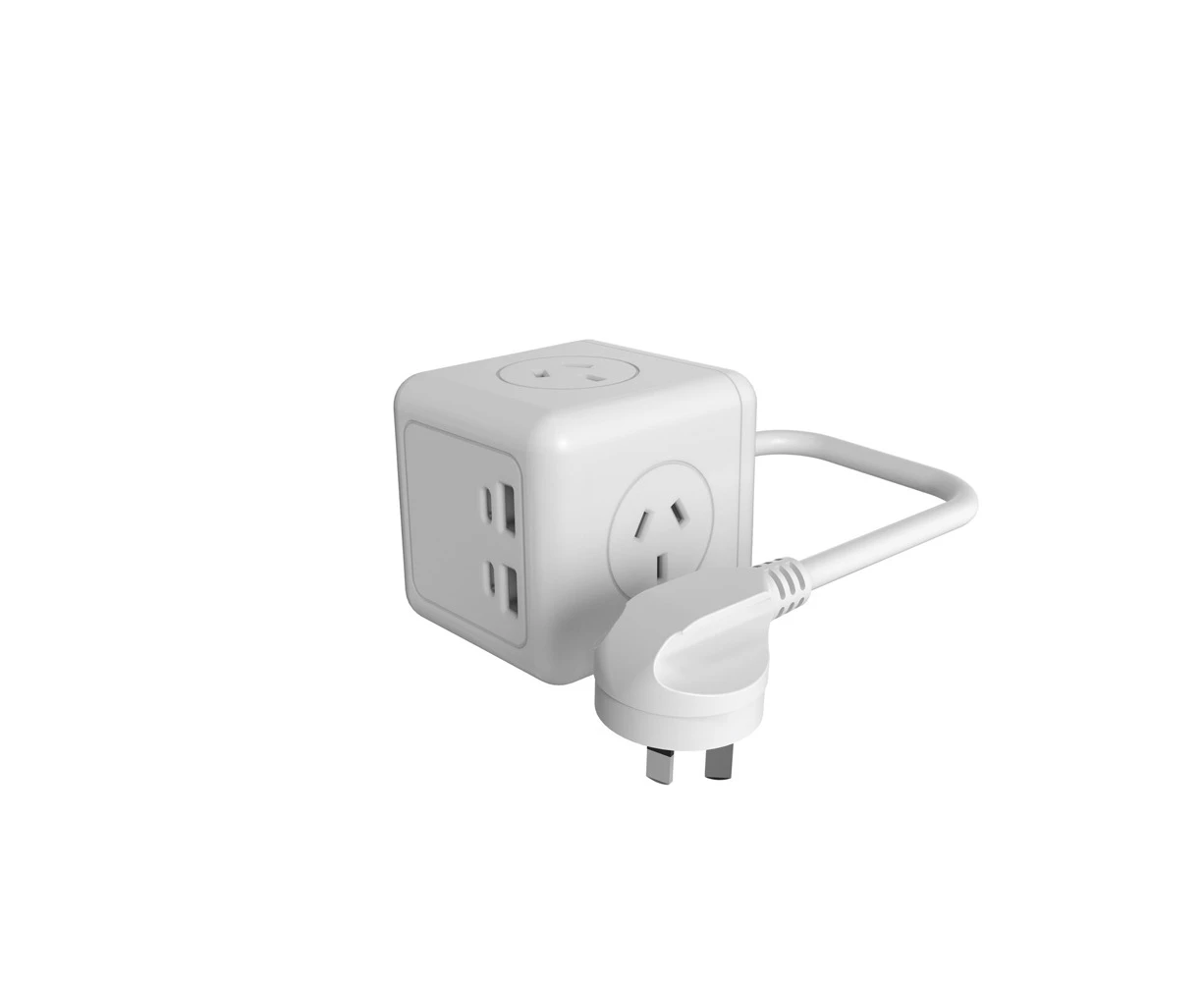 Ultracharge Power Cube 3-Socket/4-USB Port Plug AU/NZ Adapter Outlet White