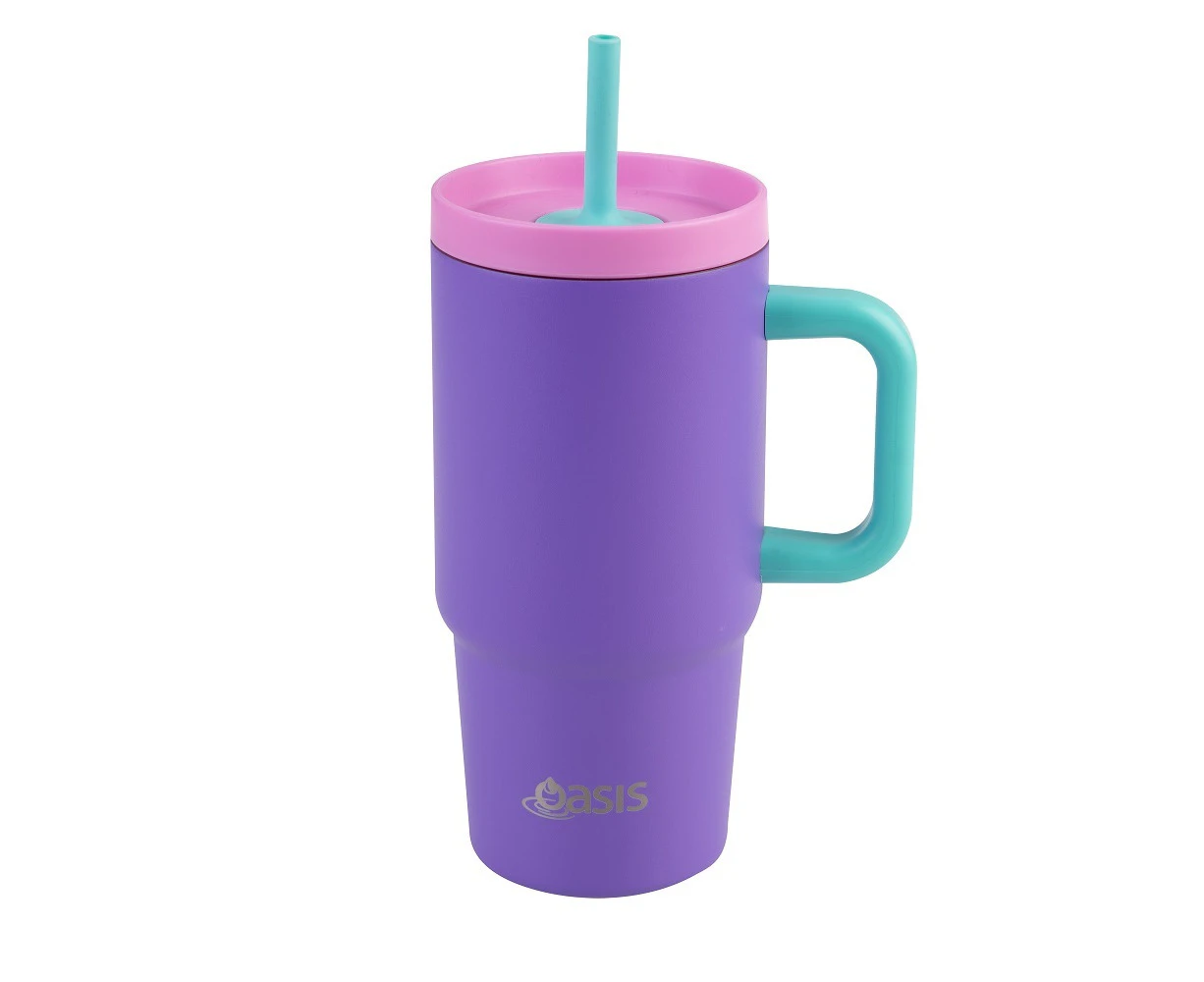 Oasis Stainless Steel Double Wall Junior 700ml Travel Tumbler - Mermaid Purple