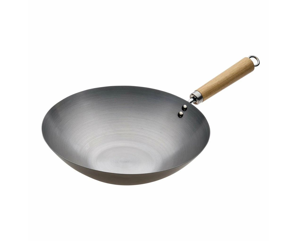 Pyrolux Carbon Steel Wok with Wood Handle - 30cm