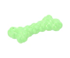 Squeak Bone Dog Toy Teeth Cleaning Squeaky Interactive Dog Bones for Small Medium Large BreedGreen