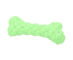 Squeak Bone Dog Toy Teeth Cleaning Squeaky Interactive Dog Bones for Small Medium Large BreedGreen