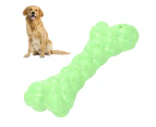 Squeak Bone Dog Toy Teeth Cleaning Squeaky Interactive Dog Bones for Small Medium Large BreedGreen