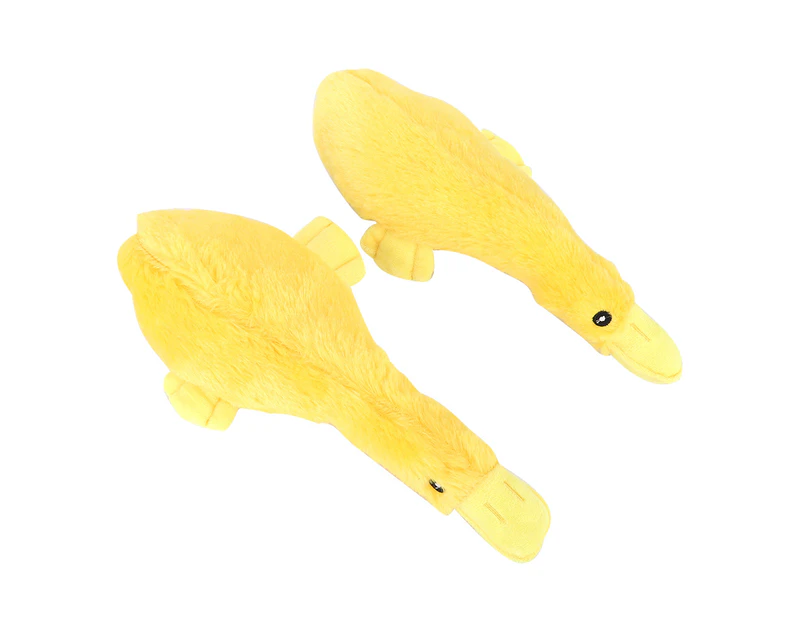 Plush Pet Dog Chew Toys Yellow Duck Shape Dogs Puppy Bite Squeaky Sound Interactive Toy