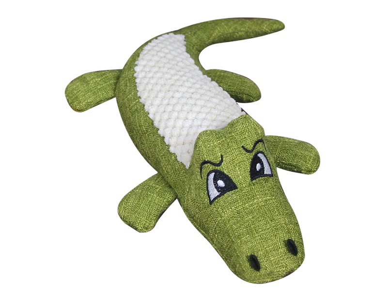 Plush Squeaky Dog Toys Interactive Fun Cartoon Animal Shape Bite Resistance Teeth Grinding Stuffed Plush Puppy Toys Green