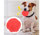 Pet Dog Soft Silicone Non-toxic Sounding Teeth Cleaning Protection Biting Ball Toy (red)