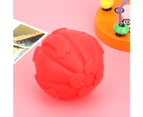 Pet Dog Soft Silicone Non-toxic Sounding Teeth Cleaning Protection Biting Ball Toy (red)