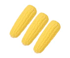 3PCS Latex Yellow Pet Corn Shape Sounding Teeth Cleaning Protection Chewing Biting Interactive Training Toy for Dogs