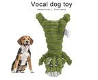 Pet Vocal Toy Corduroy Puppy Cat Biting Training Interative Plaything for Small Medium DogGreen