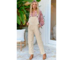 JAASE Daisy Duke Denim Overalls - Natural