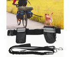 Nylon Pet Running Training Traction Rope Black Dogs Walking Leash Supplies with Belt