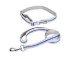 Outdoor Dog Reflective Nylon Collars with Quick Release Buckle and Matching Leashes SetDark Blue M