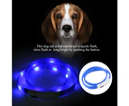 Pet Dog Collar Silicone Soft USB Rechargeable Light Flashing Puppy Night Safety Collars(Blue)