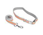 Reflective Dog Collars Comfortable Lining with Leash Set Anti‑Lost Pet Night Walking SuppliesOrange L