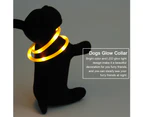 USB Rechargeable LED Pet Dog Collar Flashing Light Band Glow Safety Belt Yellow