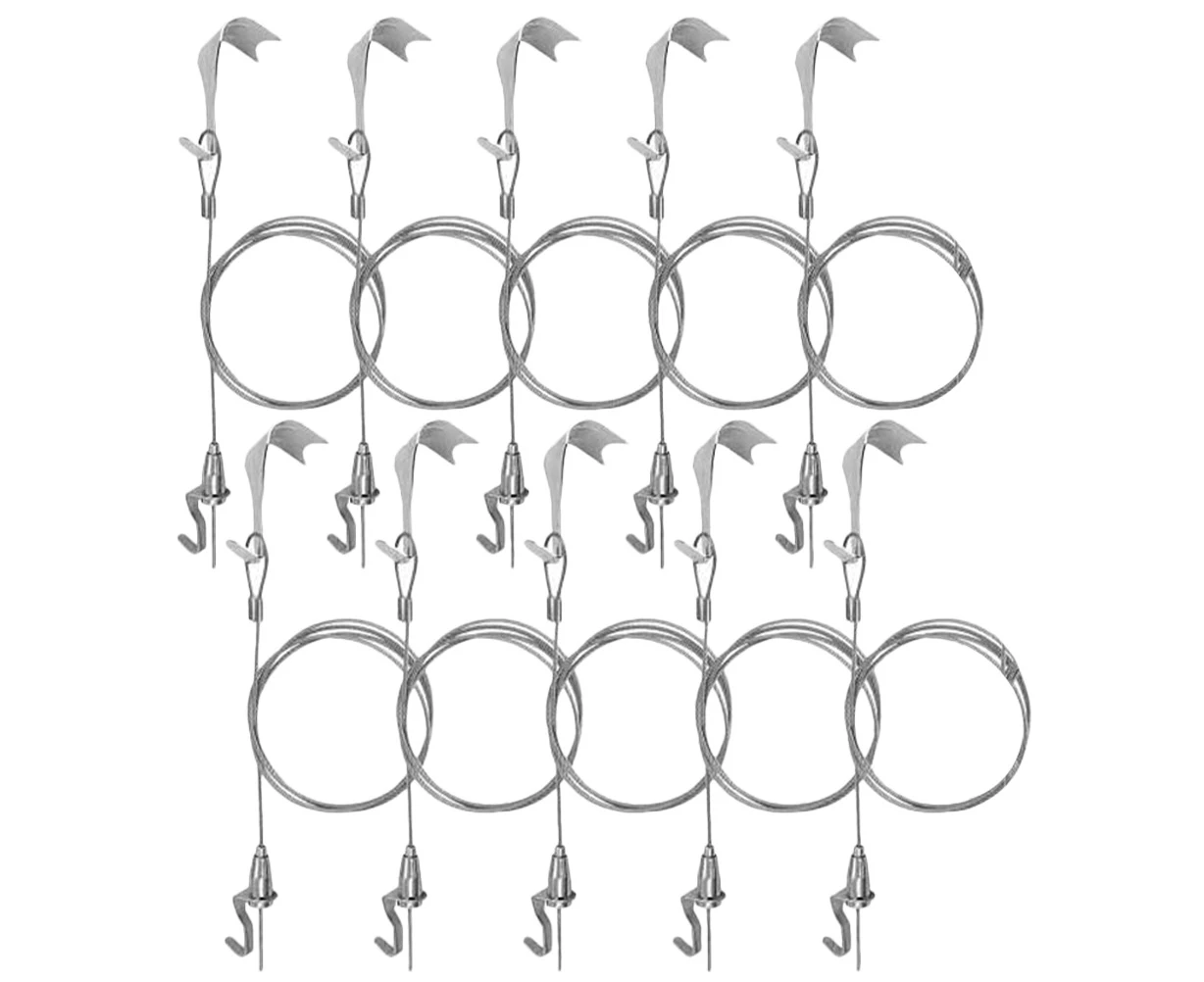 10 Sets Picture Hanging Wires Rope Hooks Kit Picture Display Hanging Wire Hooks