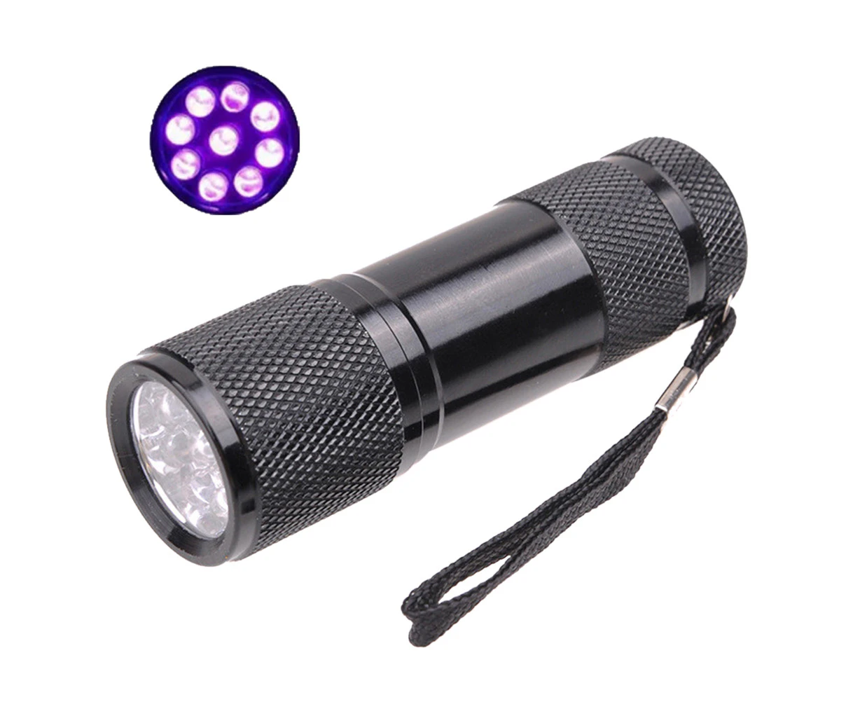 UV 9LED Flashlight Black Light Torch Ultraviolet 395nm LED Light Pet Urine And Stain Detector