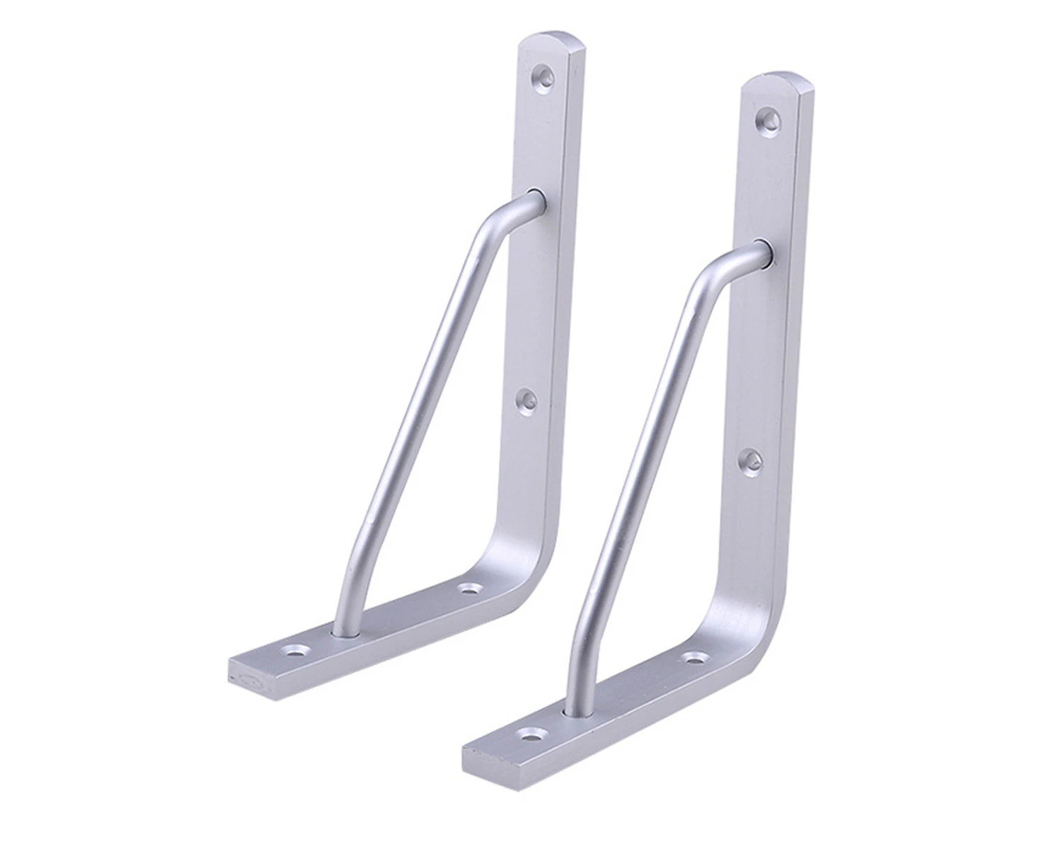 2 PCS Heavy Duty Shelf Brackets Thickened Silver Shelf Support Bracket Aluminium Alloy Durable Support Frame (10inch)