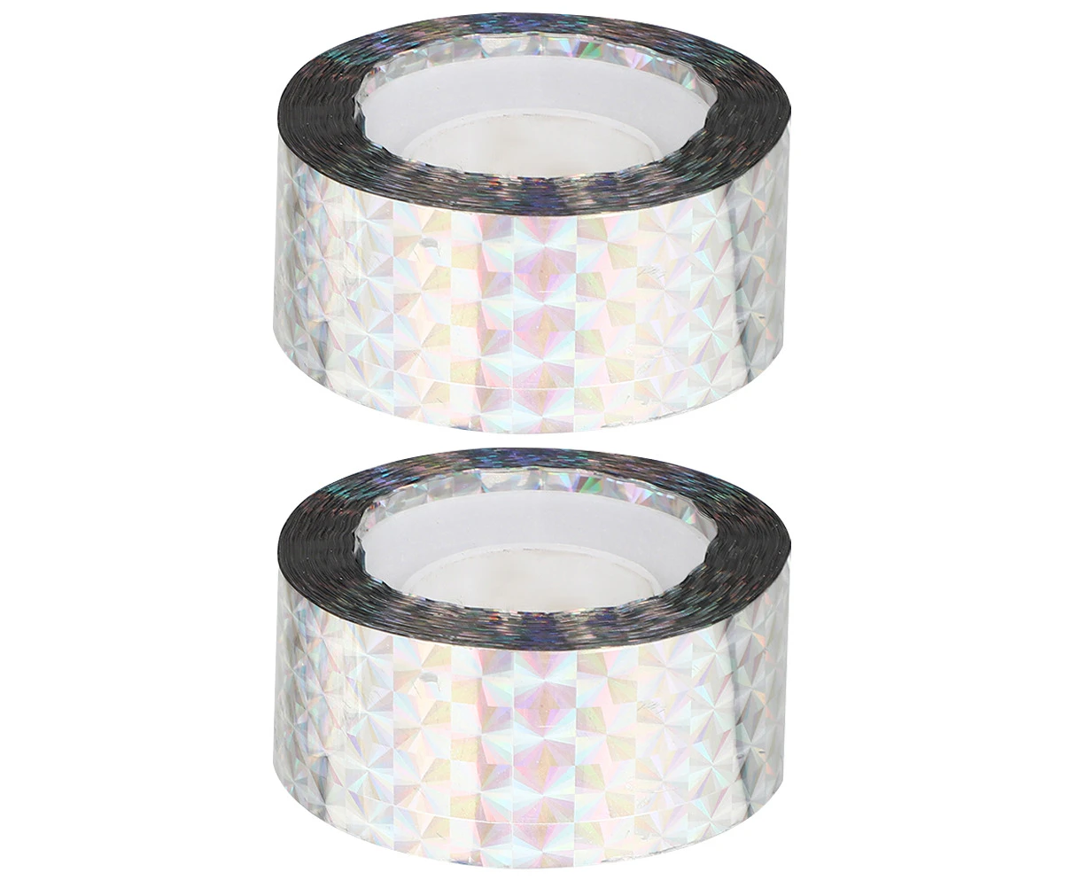 2 Rolls of Bird Scaring Reflective Tape Bird Repellent Reflective Ribbon for Patio Field Fence Garden