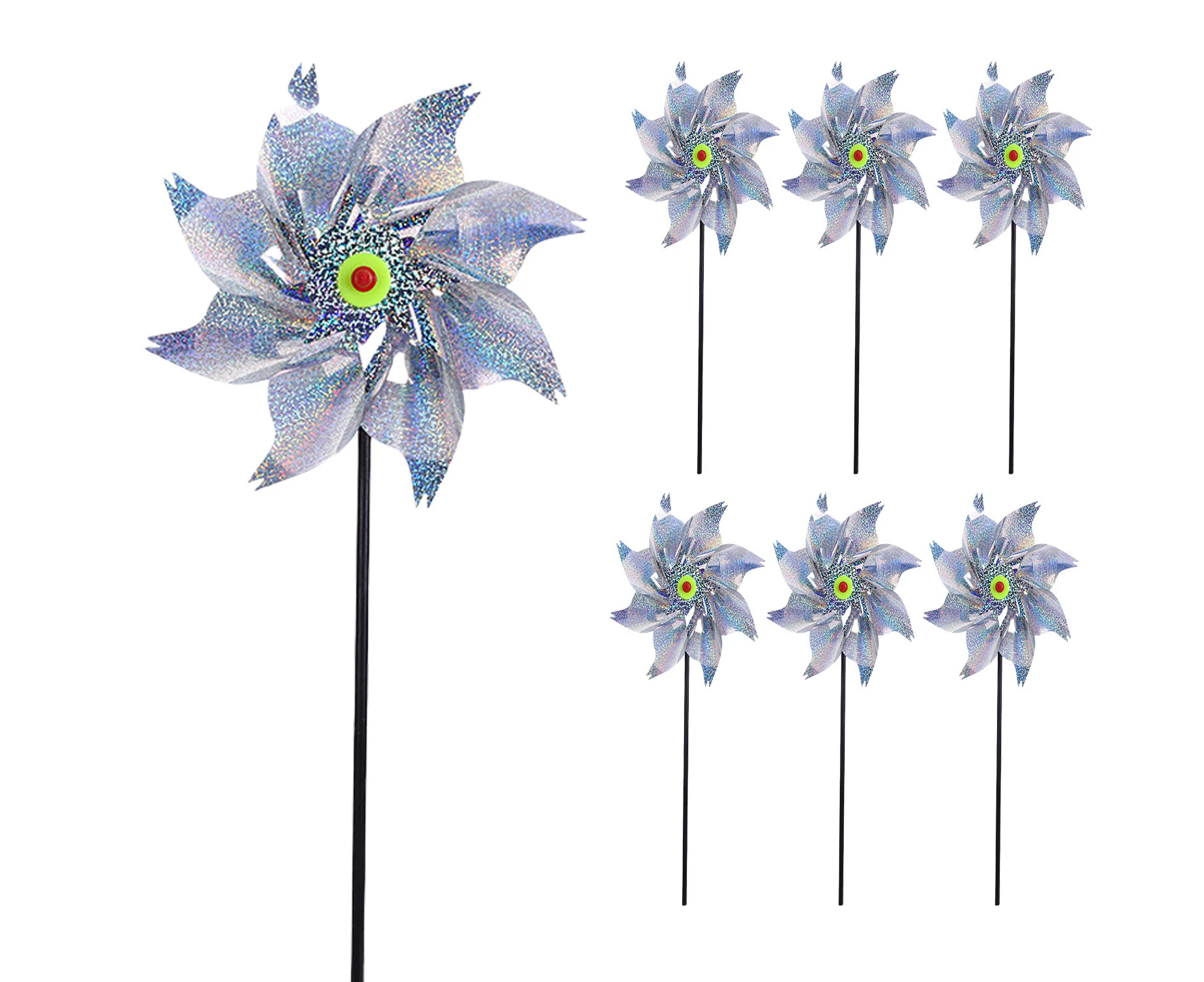 10pcs Yard Wind Spinner Bird Windmill Garden Decoration Garden Pinwheel Reflective Wind Spinner Decoration For Yard Garden