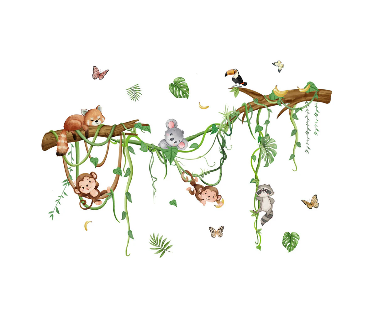 1 Set Animal Wall Stickers Room Wall Decals Cartoon Animal Wall Decals Wall Decorations