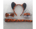 Tiger Costume Set Tiger Ears Nose Tail Tie Tutu Skirt Animal Fancy-Costume Kit - Super soft A