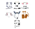 Kids-Animal Costume Spotty-Dog Ears Headband Bowtie Tail Nose Gloves 1/2/3/4 - Cow 2