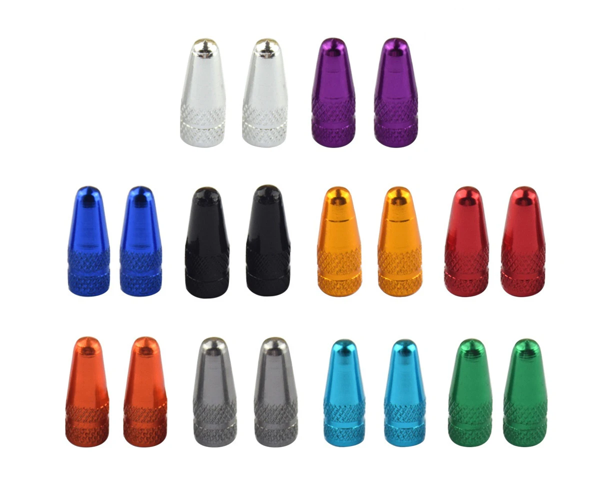 20pcs Presta Anodized Machined Aluminum Alloy French Style Bike Tire Caps Dust Covers