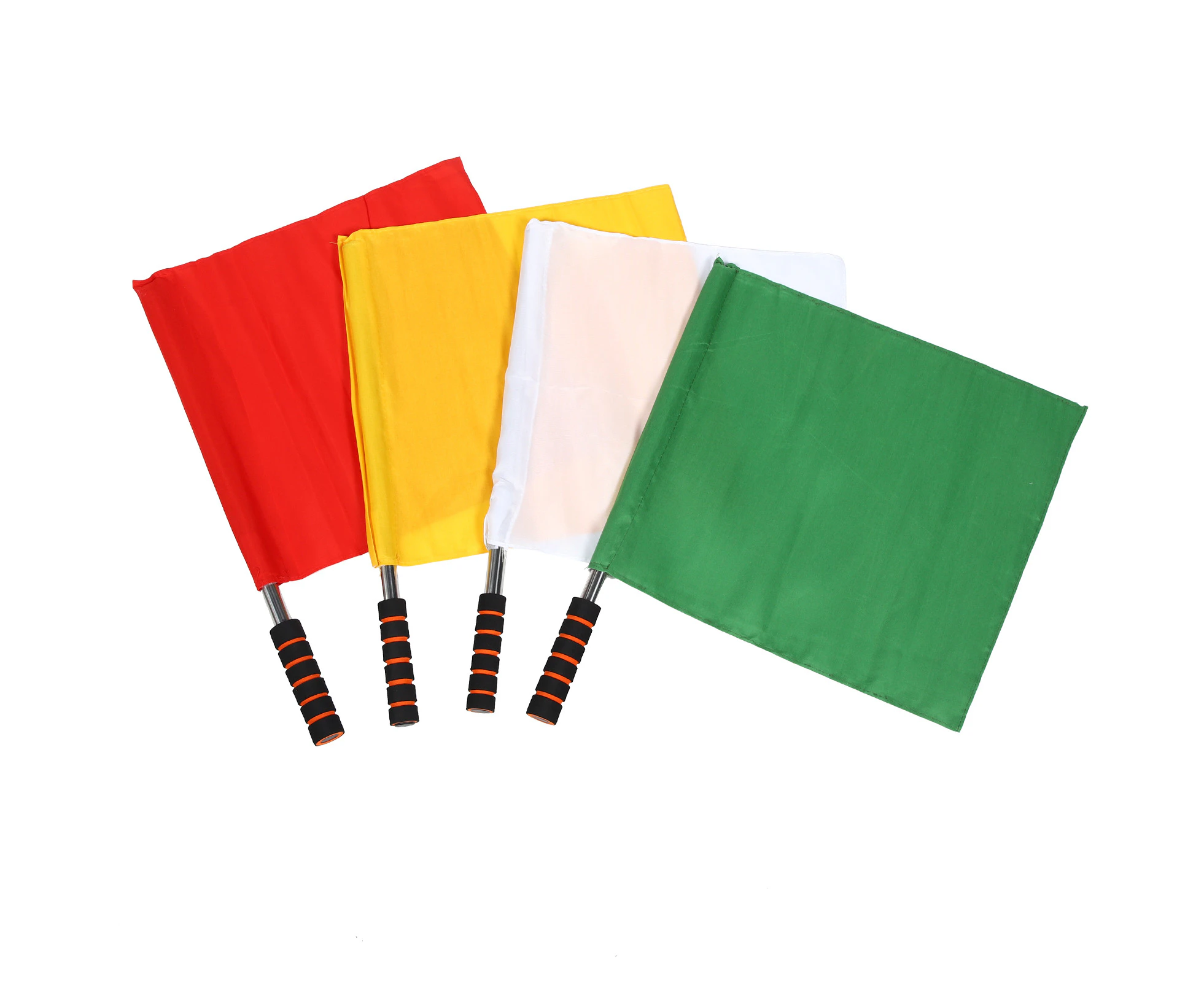 4Pcs Referee Football Soccer Flags Referee Hand Flags Colored Command Flags Match Signal Flags