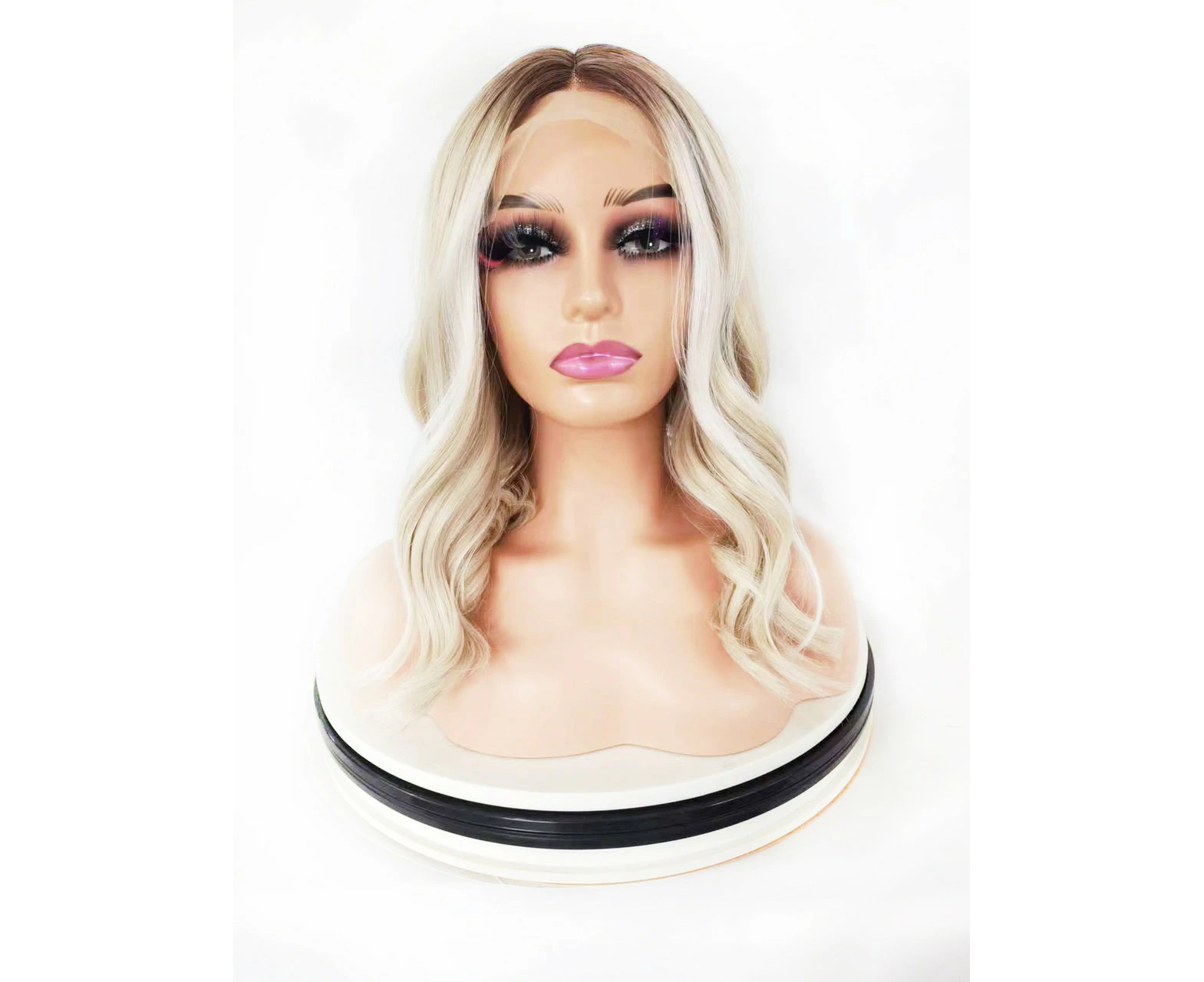 GEMMA - Lacefront Ombre Blonde Blend Long Wavy Bob - by Queenie Wigs