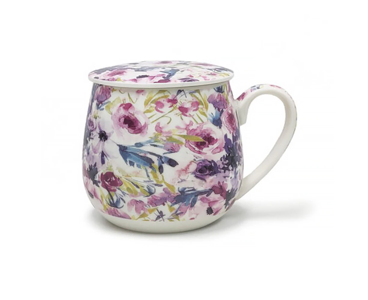 Artico Mug with Tea Infuser Peony Rose Bluhen BM01