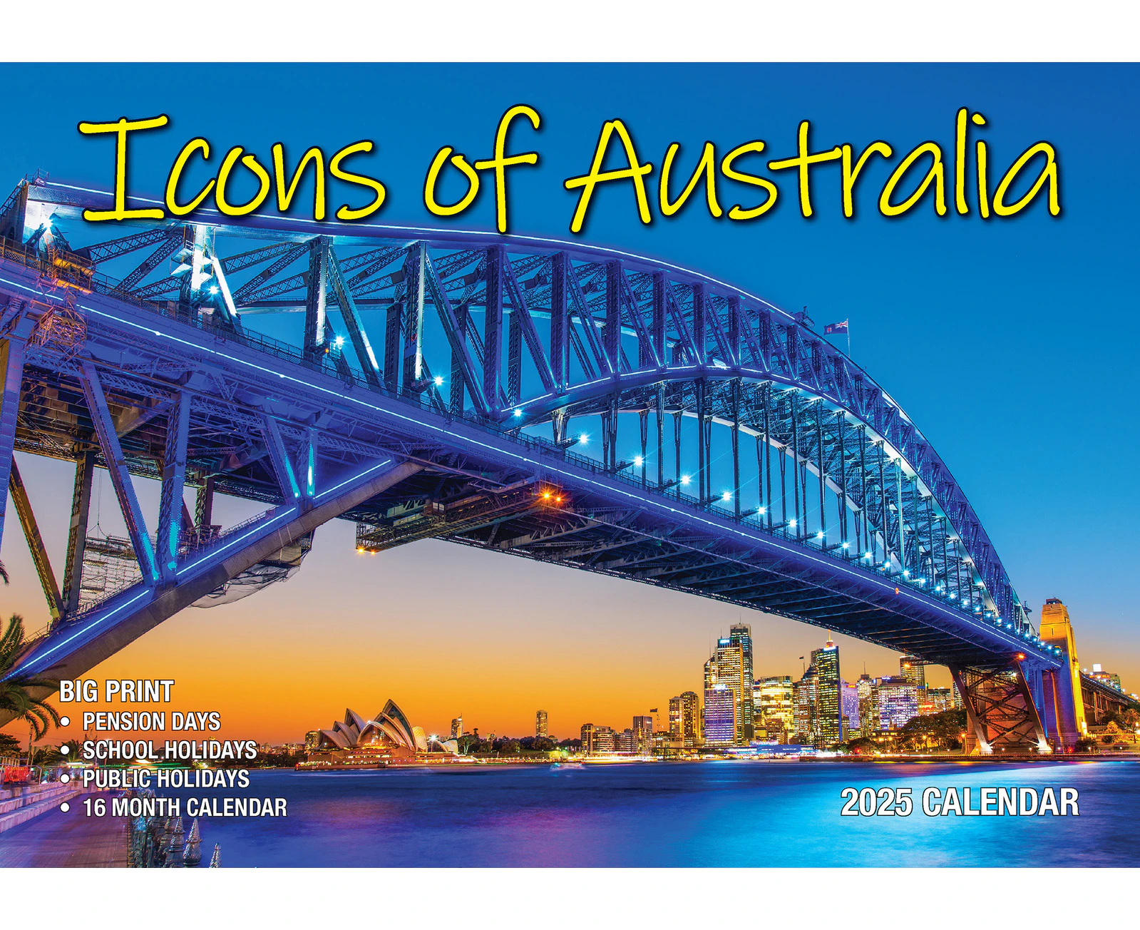 2025 Calendar Big Print Australian Icons Wall Bartel BP519