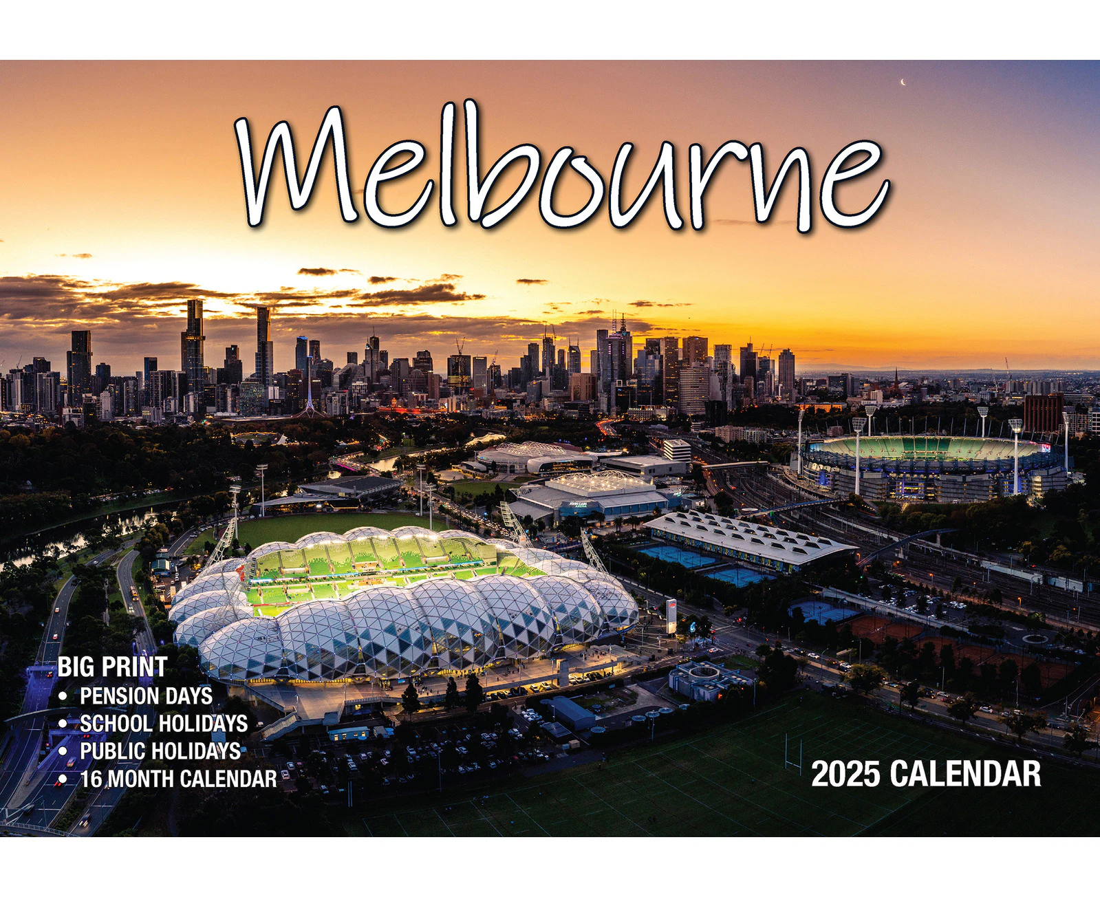 2025 Calendar Big Print Melbourne Wall Bartel BP534