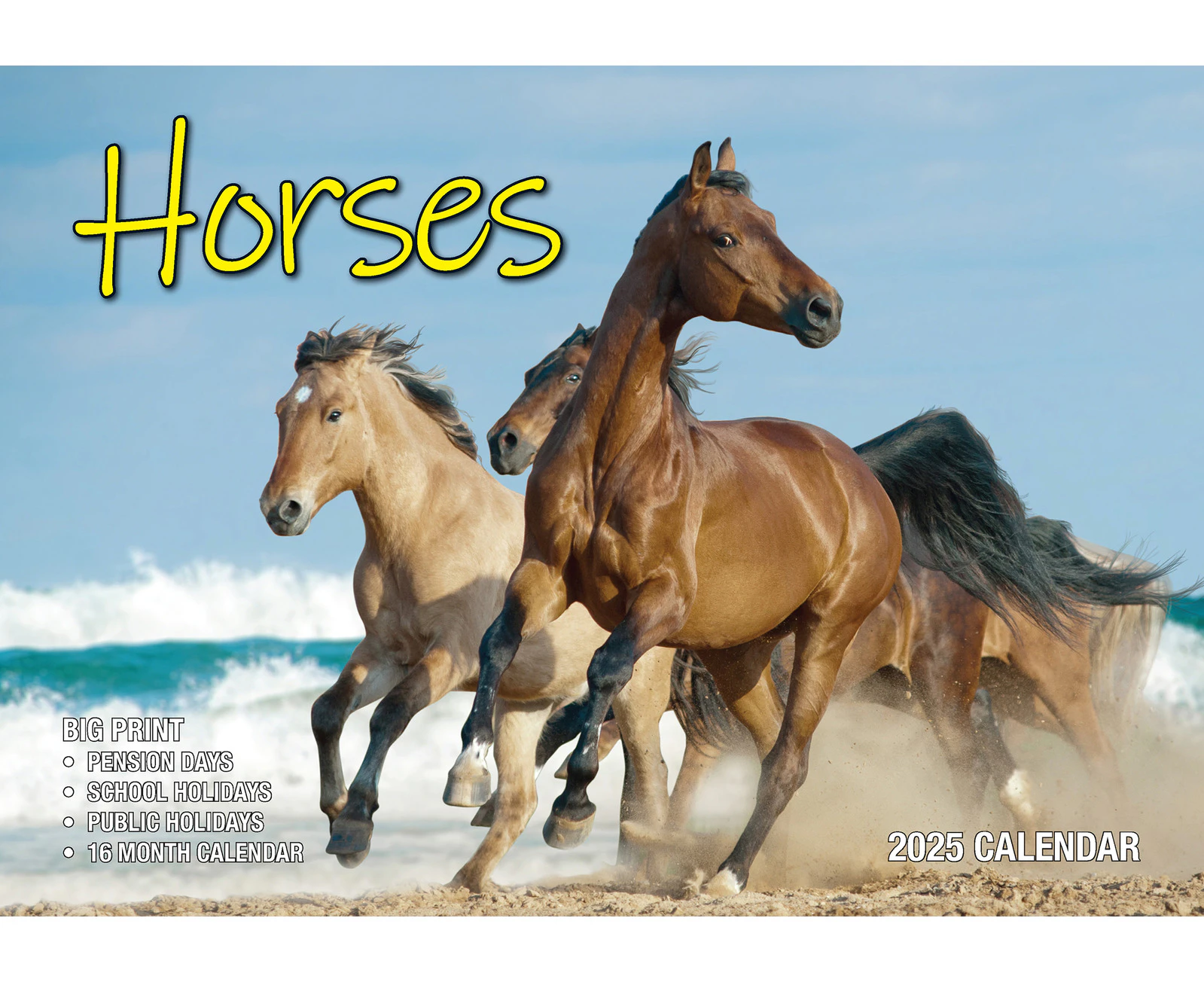 2025 Calendar Big Print Horses Wall Bartel BP514