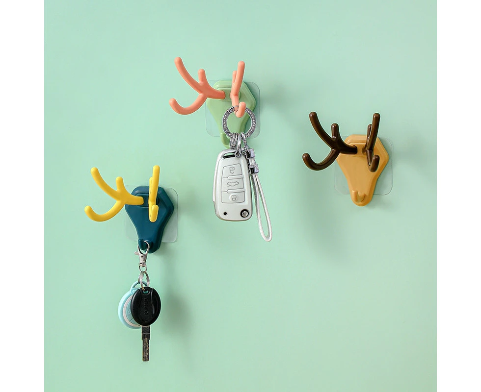 3-Piece Deer Head Hooks Decorative Wall Keychain Hooks Wall Hooks Bathroom Kit