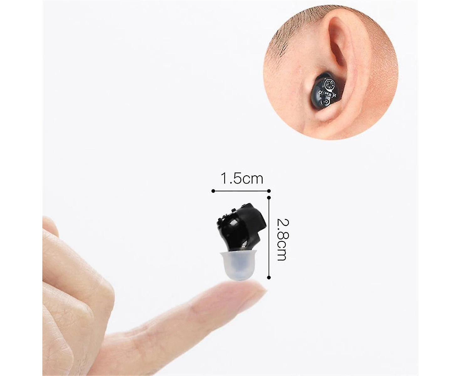 Rechargeable Hearing Aids Mini In-Ear Amplifier For Deaf People Smart Noise Cancellation For Seniors With Charging Case