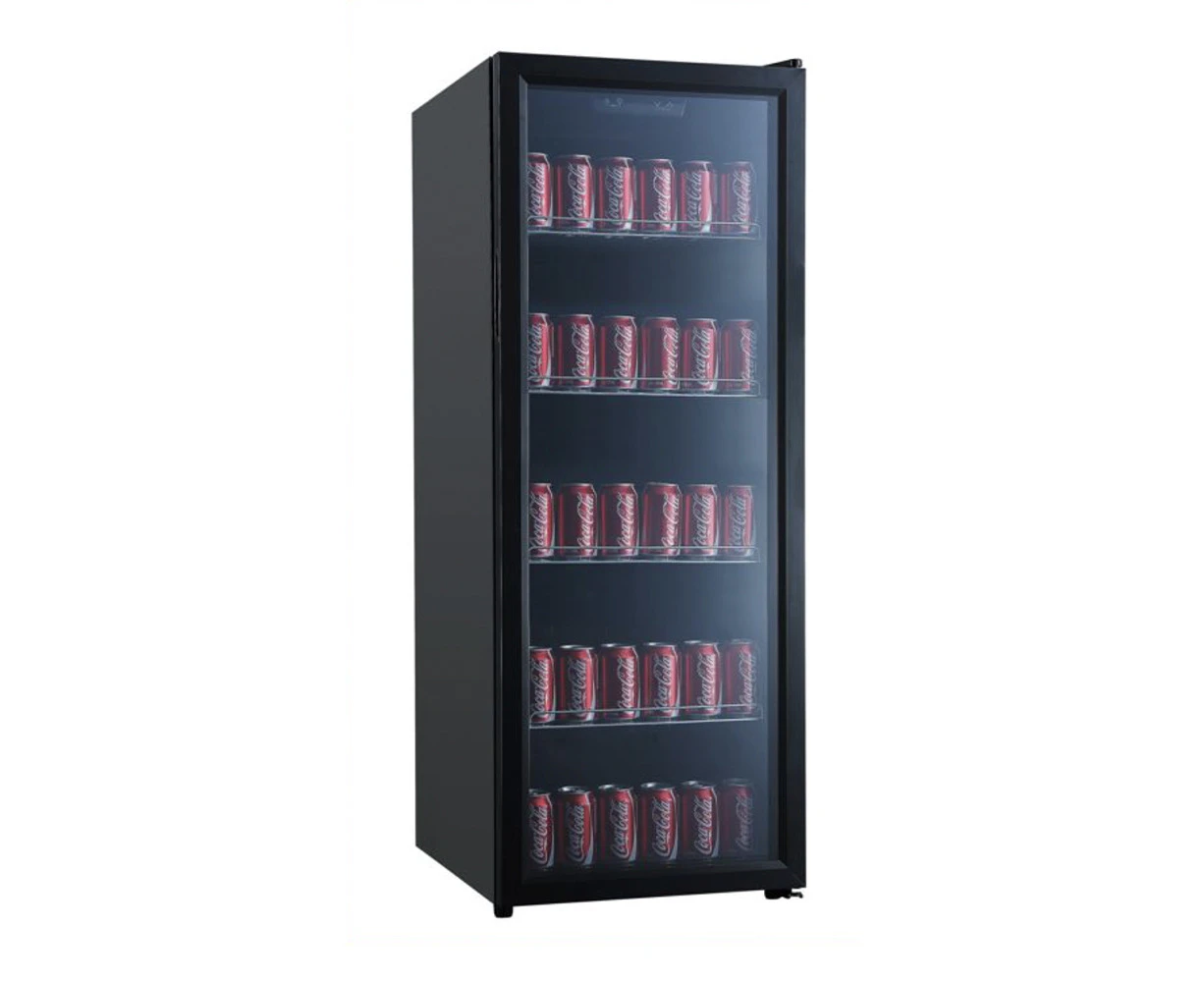 Airflo 57.5x1.28m Glass Door Electric Beverage Drinks Cooler/Fridge 201L Black