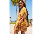 JAASE Sun Beam Print Alice Mini Dress - Mustard Yellow